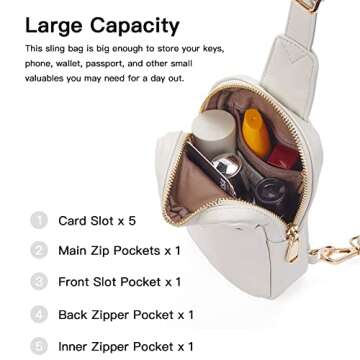 Telena Small Sling Bag for Women Leather Crossbody Bag for Women White