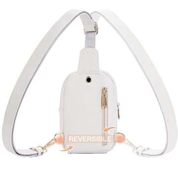 Telena Small Sling Bag for Women Leather Crossbody Bag for Women White