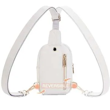 Telena Small Sling Bag for Women Leather Crossbody Bag for Women White