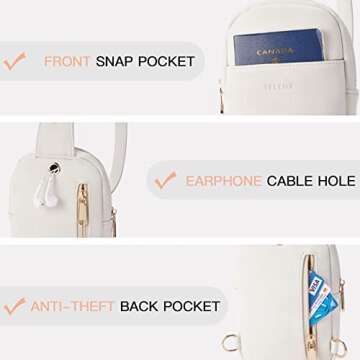 Telena Small Sling Bag for Women Leather Crossbody Bag for Women White
