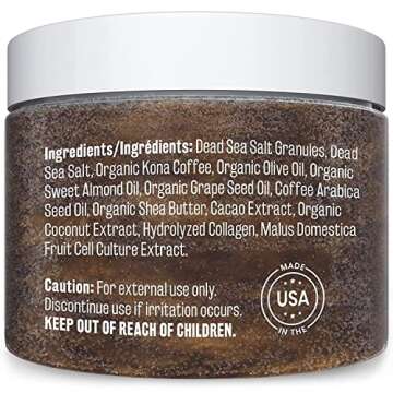 Arabica Coffee Foot and Hand Scrub with Collagen & Stem Cell Exfoliating Body Scrubber & Face Cleans...