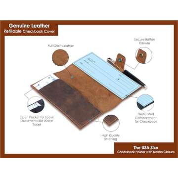 Stylish TheAntiq Brown Leather Checkbook Cover - Perfect for Every Occasion