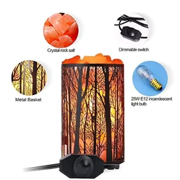 Himalayan Salt Lamp with Dimmer Switch – Unique Forest Design