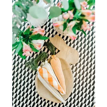 Mud Pie Paulownia Bunny Trays, small 16 1/4" x 10" | large 23" x 14", Tan