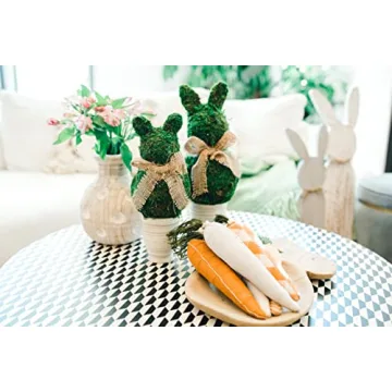 Mud Pie Paulownia Bunny Trays, small 16 1/4" x 10" | large 23" x 14", Tan