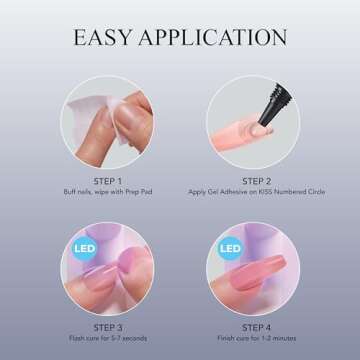 KISS Salon X-tend, Press-On Nails, Nail glue included, 'Gimme', Light Purple, Long Size, Coffin Shap...