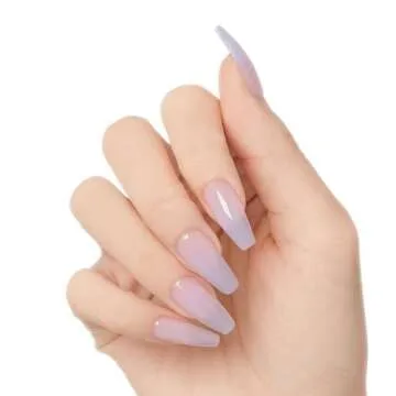 KISS Salon X-tend, Press-On Nails, Nail glue included, 'Gimme', Light Purple, Long Size, Coffin Shape, Includes 30 Nails, 5Ml Led Soft Gel Adhesive, 1 Manicure Stick, 1 New Mini File, New Prep Pad