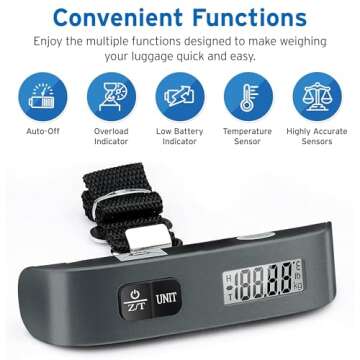 Etekcity Luggage Scale, Travel Essentials, Digital Suitcase Weight Scales for Travel Accessories, Ha...