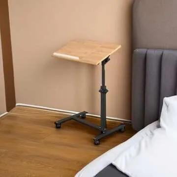 Adjustable Overbed Desk Mobile Rolling Laptop Stand by TigerDad