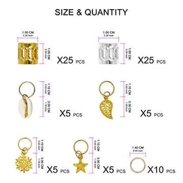 Ryalan 80 Pieces Hair Jewelry Rings Aluminum Hair Accessories Dreadlocks Metal Hair Cuffs Decoration...