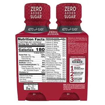 Slimfast Keto Meal Replacement Shake, Vanilla Cream, Low Carb Ready to Drink Shake with Protein, 11 Fl Oz, 4 Count, Pack of 3 (Packaging May Vary)