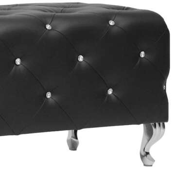 Baxton Studio Stella Crystal Tufted Modern Bench, Black
