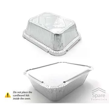 Spare Essentials 55 Pack Small Foil Pans with Lids