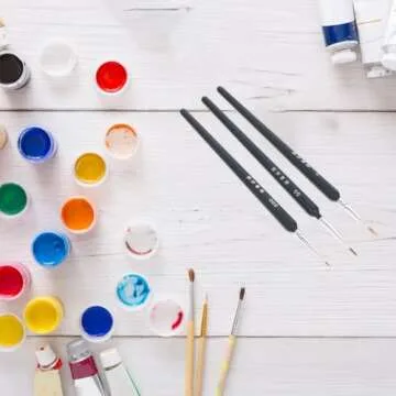 Micro Detail Paint Set,Wolf Hair Set for Art Painting Miniatures Acrylic Watercolor Oil Gouache (000 + 00 + 0)