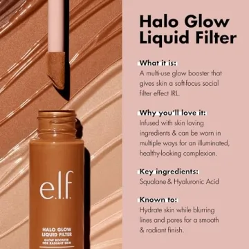 e.l.f. Halo Glow Liquid Filter, Complexion Booster for Radiance