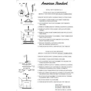 American Standard Champion Flush Valve Assembly for Toilets