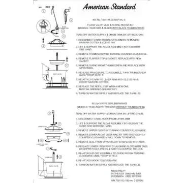 American Standard Champion Flush Valve Assembly for Toilets