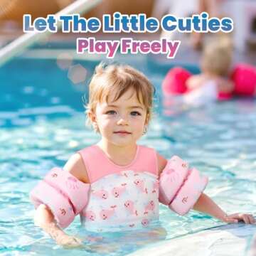 HeySplash Swim Vest for Kids, Toddler Pool Floaties Fit 22-70 Lbs,Swimming Vest with Adjustable Stra...