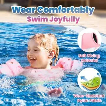 HeySplash Swim Vest for Kids, Toddler Pool Floaties Fit 22-70 Lbs,Swimming Vest with Adjustable Strap, Swim Jacket Water Wing Arm Float, Puddle Beach Boat Jumper Float Device Girl Age 2-7,Pink Whale