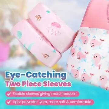 HeySplash Swim Vest for Kids, Toddler Pool Floaties Fit 22-70 Lbs,Swimming Vest with Adjustable Strap, Swim Jacket Water Wing Arm Float, Puddle Beach Boat Jumper Float Device Girl Age 2-7,Pink Whale