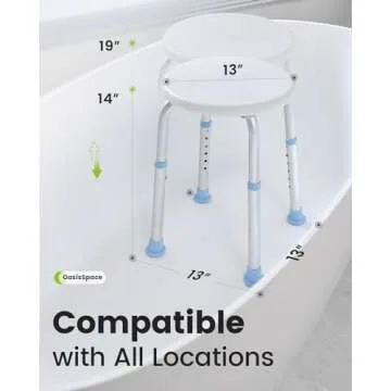 OasisSpace Adjustable Shower Chair for Safety and Comfort
