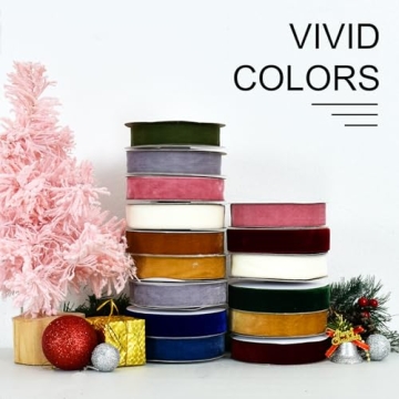 TONIFUL Velvet Ribbons Set for Crafting and Gift Wrapping