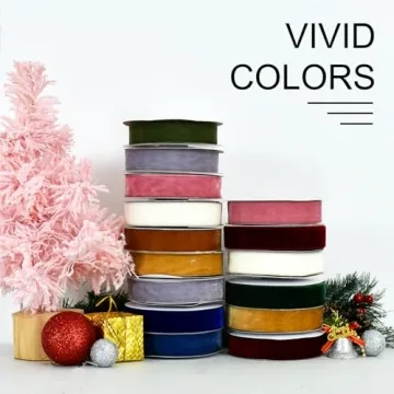 TONIFUL Velvet Ribbons Set for Crafting and Gift Wrapping
