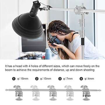 Heavy Duty C Stand with Boom Arm for Photography