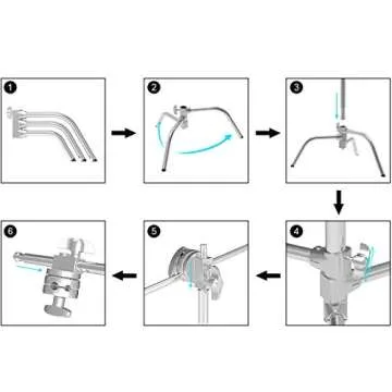 Heavy Duty C Stand with Boom Arm for Photography