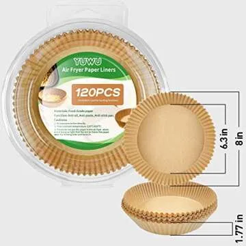 YUWU Air Fryer Disposable Paper Liners - 120 Pcs