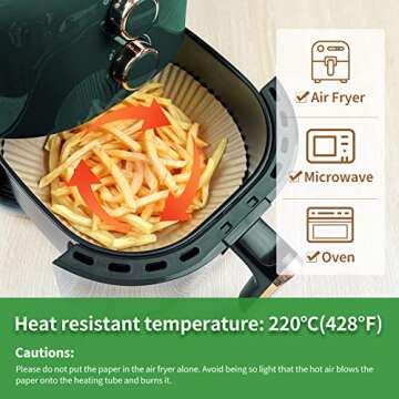 YUWU Air Fryer Disposable Paper Liners - 120 Pcs