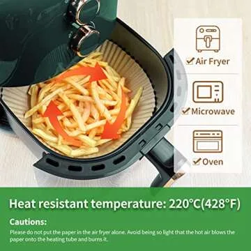 YUWU Air Fryer Disposable Paper Liners - 120 Pcs