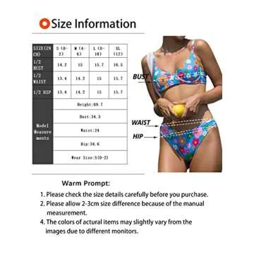 BIKINX Sexy High Cut Blue Floral Bikini Sets Underwire Swimsuits for Women Push Up 2 Piece Bathing Suits