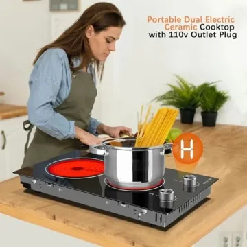 Noxton 110V Electric Cooktop - 2 Burner Ceramic Stove