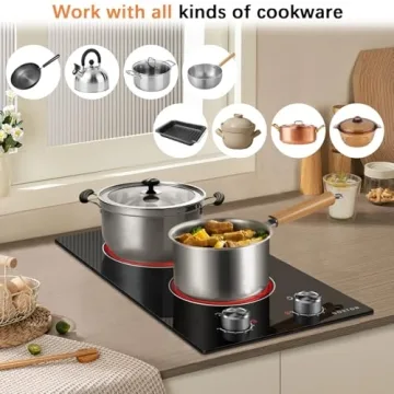 Noxton 110V Electric Cooktop - 2 Burner Ceramic Stove