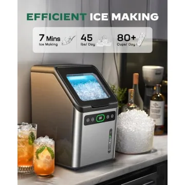 Totnz Nugget Ice Maker - Soft Pebble Ice, Self-Cleaning