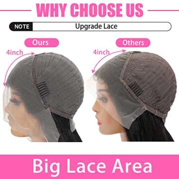 KITTYWAY Straight Lace Front Wigs Pre Plucked 180 Density 13x4 HD Lace Frontal Wigs for Women with Baby Hair Bleached Knots Brazilian Glueless Natural Color 24 inch