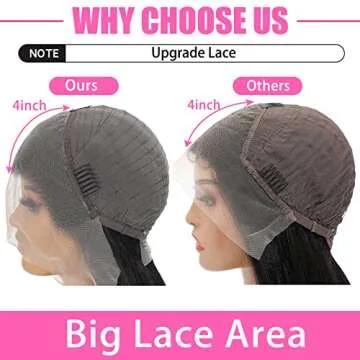 KITTYWAY Straight Lace Front Wigs Pre Plucked 180 Density 13x4 HD Lace Frontal Wigs for Women with Baby Hair Bleached Knots Brazilian Glueless Natural Color 24 inch