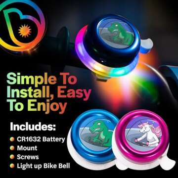 Brightz LED Light Up Bike Bell for Kids & Adults