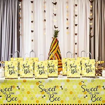 Containlol 16 Pcs Bee Party Favors Sweet As Can Bee Honey Gift bags Goodie Candy Bags with Handle for Birthday Party Supplies