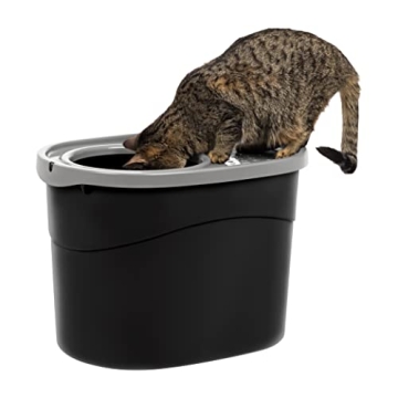 IRIS USA Large Top Entry Cat Litter Box with Scoop