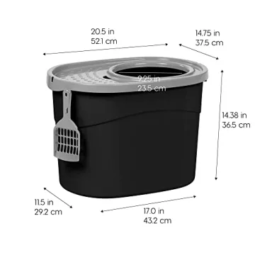 Large Cat Litter Box with Litter Catching Lid