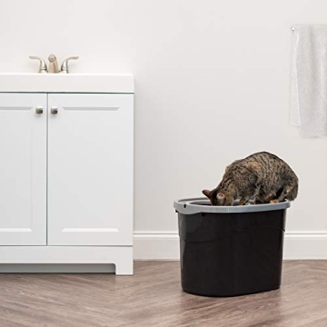 Large Cat Litter Box with Litter Catching Lid