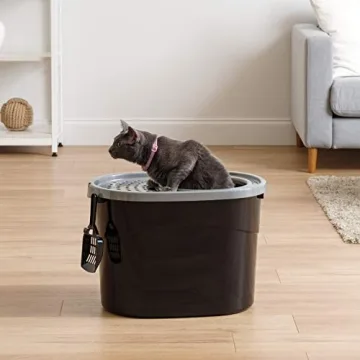 Large Cat Litter Box with Litter Catching Lid