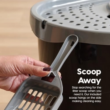 Large Cat Litter Box with Litter Catching Lid