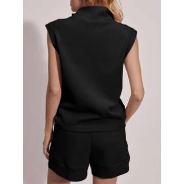 Glamaker Women's Two Piece Short Sets Summer Lounge Sweatsuits Air Essentials Sleeveless Outfits Travel Tracksuit