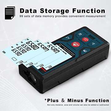 165ft HANMATEK Laser Measure with Backlit LCD