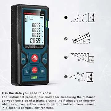 165ft HANMATEK Laser Measure with Backlit LCD