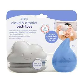 Ubbi Cloud and Droplet Silicone Bath Toys for Toddlers