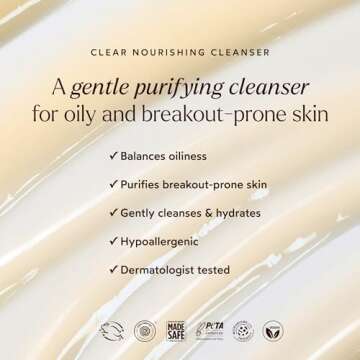True Botanicals Clear Nourishing Cleanser | Gently Moisturizes & Refreshes Dry Skin | Oily & Sensitive Skin Types | Dermatologist Tested, All Natural, Vegan, Clinically Proven | 4 fl oz | 118 ml
